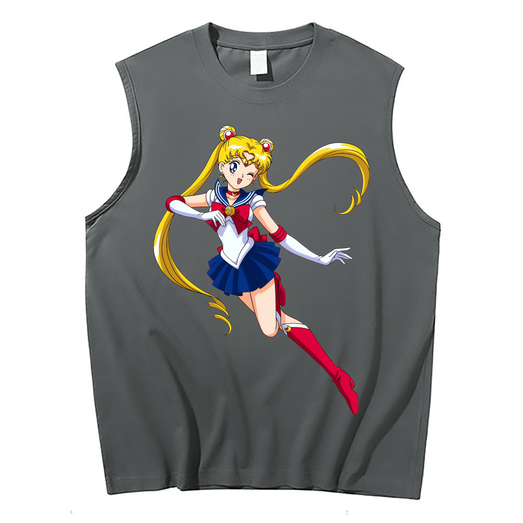 （画像用） 美少女戦士セーラームーン 月野 うさぎ つきの うさぎ Sailor Moon Tsukino Usagi コットン100％タンクトップ（フロントプリント）